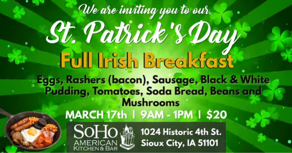 St. Patrick’s Day “Full Irish Breakfast”